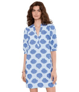 �����[�s�����b�c�@�[ ���f�B�[�X �g�b�v�X �����s�[�X Lilly Pulitzer Mialeigh Elbow Sleeve Dress Day Dream Blue Seashell Jacquard Yarn Dyed Stripe �u���[