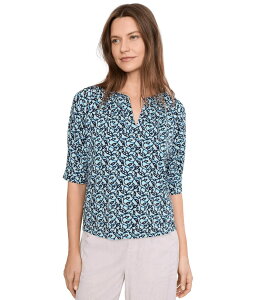 �j�b�N�v���X�]�[�C ���f�B�[�X �g�b�v�X �V���c NIC+ZOE Fine Vines Top Aqua Multi �A�N�A