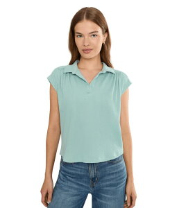 �j�b�N�v���X�]�[�C ���f�B�[�X �g�b�v�X �V���c �v�` NIC+ZOE Petite Coastal Crinkle Top Aquifer
