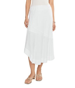 �j�b�N�v���X�]�[�C ���f�B�[�X �{�g���X�J�[�g �v�` ���l�� NIC+ZOE Petite Long Engagement Rumba Linen Skirt Paper White �z���C�g