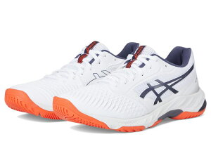 �A�V�b�N�X �����Y �V���[�Y �X�j�[�J�[ ASICS Men's Netburner Ballistic FF 3 Volleyball Shoe White/Indigo Fog �z���C�g