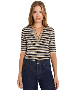 �j�b�N�v���X�]�[�C ���f�B�[�X �A�E�^�[ �j�b�g�E�Z�[�^�[ �v�` NIC+ZOE Petite Angled Jacquard Sweater Neutral Multi �}���`�J���[