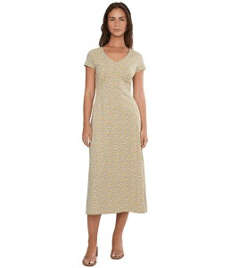 �h�[�h �A���h�R�[ ���f�B�[�X �g�b�v�X �����s�[�X �~�f�B Toad&Co Rose Midi Short Sleeve Dress Gold Print �S�[���h