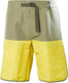 【送料無料】 ヘリーハンセン メンズ ハーフパンツ・ショーツ ボトムス Solen 9.5" Water Shorts - Men's WARM OLIVE FJORD WAVES PRINT