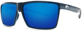 【送料無料】 コスタ メンズ サングラス・アイウェア アクセサリー Rincon Polarized Sunglasses - Blue Mirror SHINY BLACK