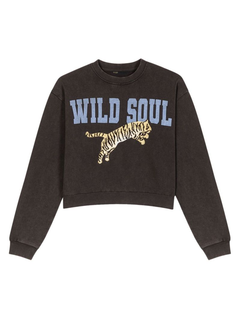  マージュ レディース パーカー・スウェット アウター Wild Soul Cotton Graphic Sweatshirt grey