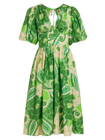 【送料無料】 ファーム レディース ワンピース トップス Tropical Groove Bustier Floral Midi-Dress tropical groove green
