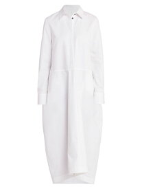 【送料無料】 ジル・サンダー レディース ワンピース トップス Coated Linen Shirtdress white