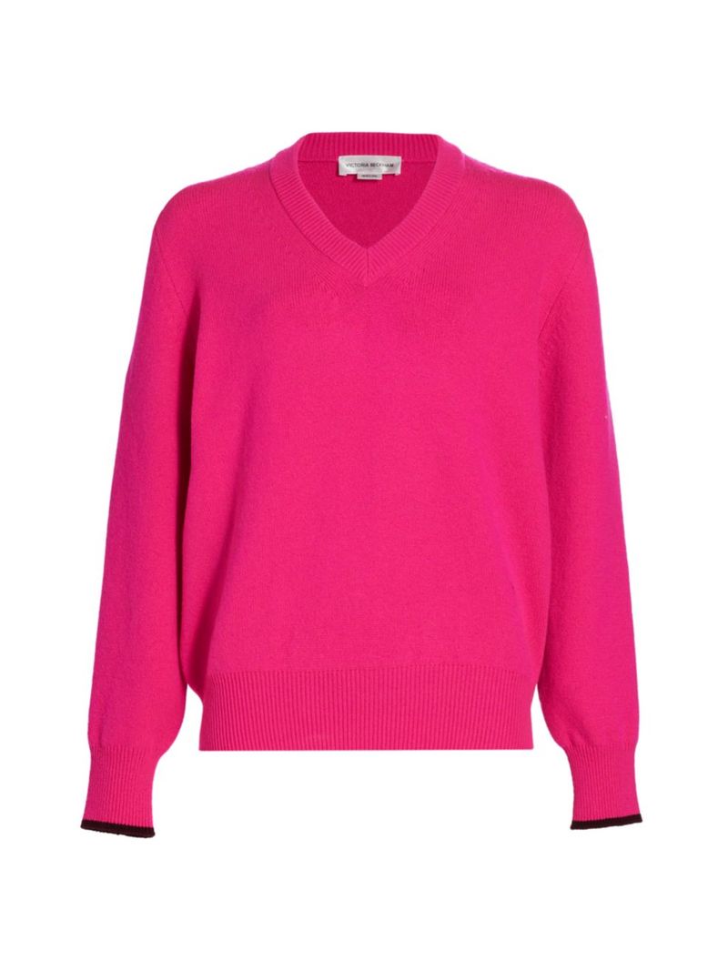  ヴィクトリア ベッカム レディース ニット・セーター アウター V-Neck Cashmere Sweater pink