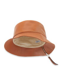 【送料無料】 ロエベ レディース 帽子 アクセサリー Leather Logo Bucket Hat tan