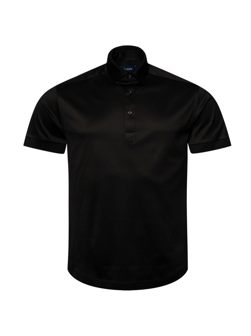 早い者勝ち エトン メンズ ポロシャツ トップス Contemporary-Fit Jersey Polo Shirt black 