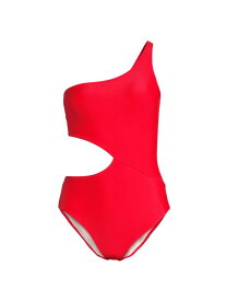 【送料無料】 ソリッド アンド ストライプ レディース 上下セット 水着 The Claudia Cut-Out One-Piece Swimsuit ruby