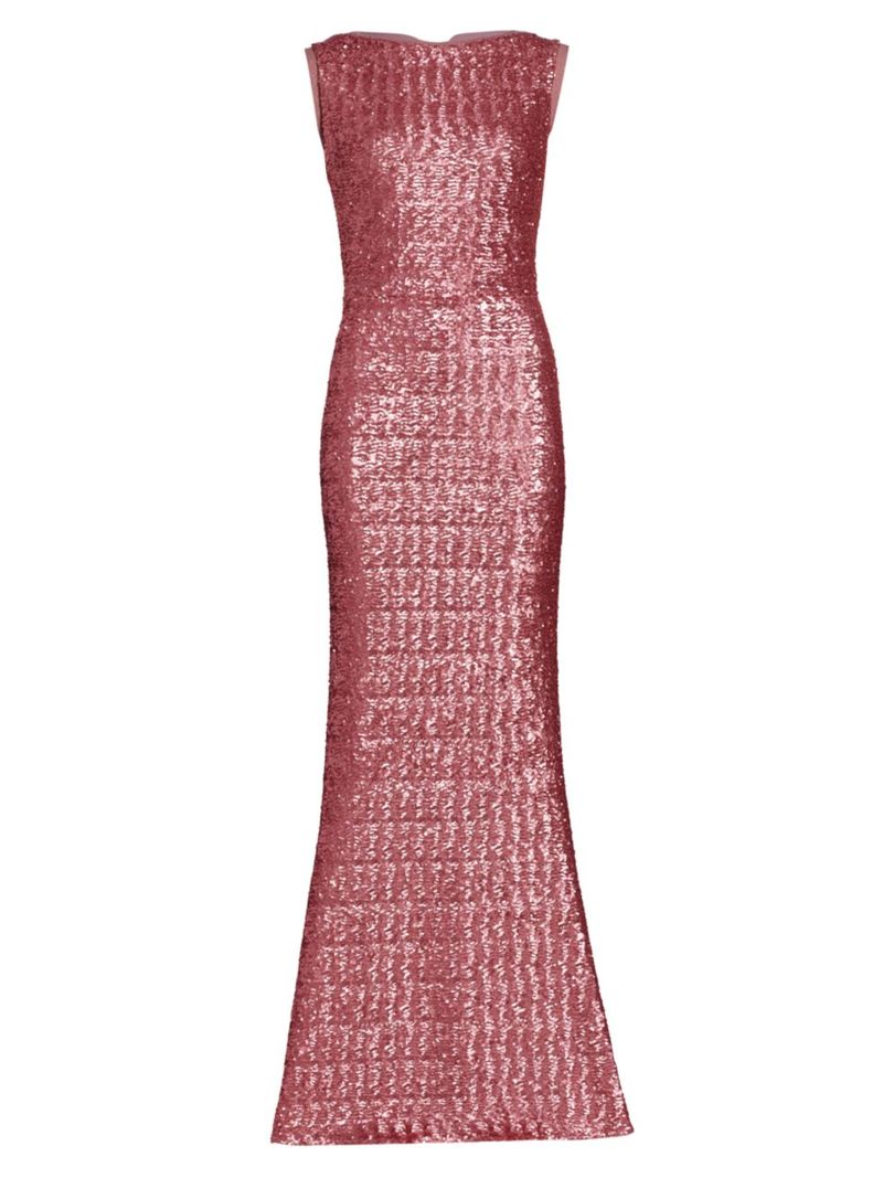 チアラ ボニ プティ ローブ レディース ワンピース トップス Liria Sequined Back-Cutout Gown Blush ワンピース 