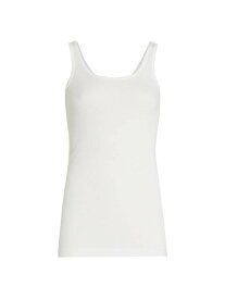 【送料無料】 ヴィンス レディース タンクトップ トップス Rib-Knit Scoopneck Tank white