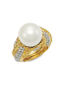 【送料無料】 ケネスジェイレーン レディース リング アクセサリー Goldtone Faux Pearl & Pave Adjustable Ring gold