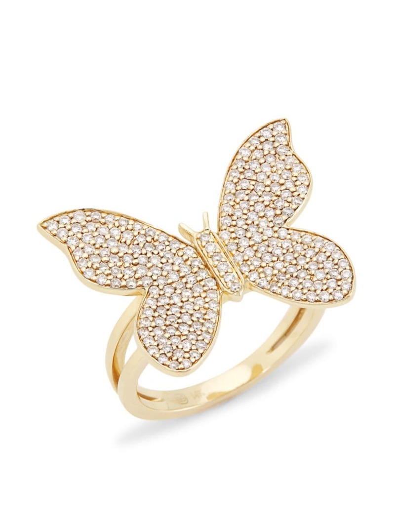  シドニーエヴァン レディース リング アクセサリー Large Pave Butterfly 14K Gold  Diamond Ring gold 2021新商品