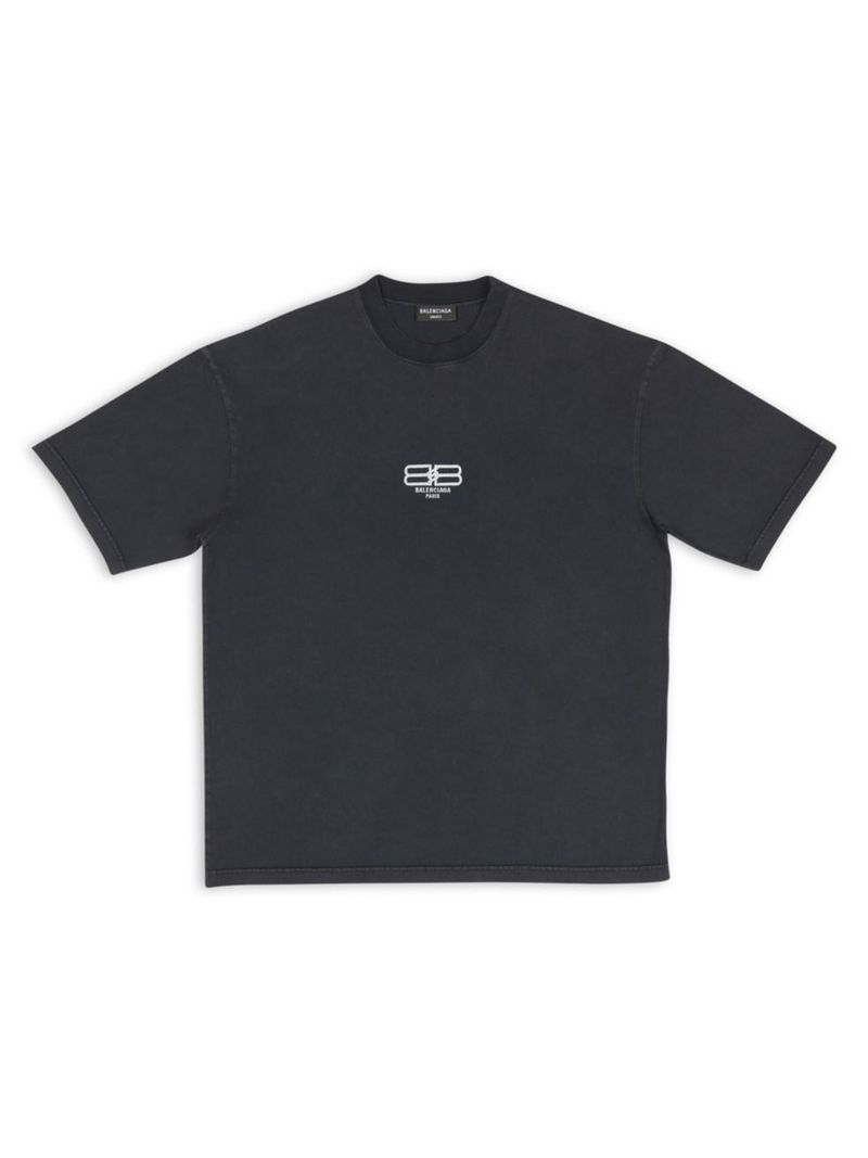  バレンシアガ メンズ Tシャツ トップス BB Paris Icon T-shirt Medium Fit washed black