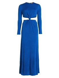 【送料無料】 ファーム レディース ワンピース トップス Knotted Cut-Out Maxi Dress medium blue