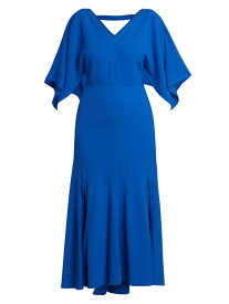 【送料無料】 ヴィクトリア ベッカム レディース ワンピース トップス V-Neck Bias-Cut Godet Dress bright blue