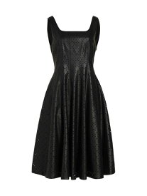 【送料無料】 エリータハリ レディース ワンピース トップス Perforated Faux Leather Fit & Flare Dress noir