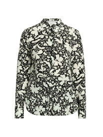 【送料無料】 ステラマッカートニー レディース シャツ トップス Floral Silk Button-Front Shirt black multi