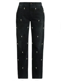 【送料無料】 ステラマッカートニー レディース デニムパンツ ジーンズ ボトムス Faux-Pearl Embroidered Straight-Leg Jeans black