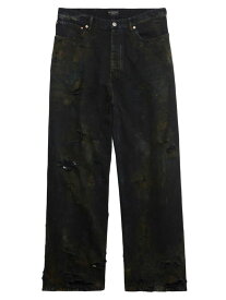 【送料無料】 バレンシアガ メンズ デニムパンツ ジーンズ ボトムス Super Destroyed Baggy Jeans black