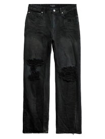 【送料無料】 バレンシアガ メンズ デニムパンツ ボトムス Ripped Pants black