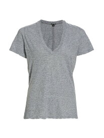 【送料無料】 モンロー レディース Tシャツ トップス Melange Knit V-Neck Tee granite