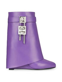 【送料無料】 ジバンシー レディース ブーツ・レインブーツ シューズ Shark Lock Ankle Boots in Leather gold purple