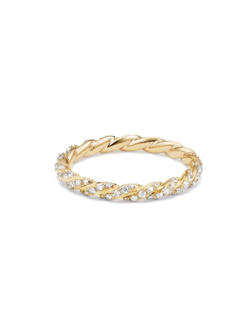 最新 デイビット・ユーマン レディース リング アクセサリー Paveflex Ring with Diamonds in 18K Yellow Gold 2.7mm gold