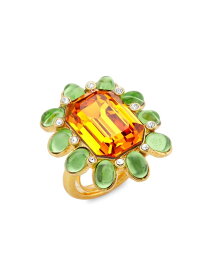 【送料無料】 ケネスジェイレーン レディース リング アクセサリー 22K Gold-Plated, Glass Crystal & Faux Multi-Gemstone Ring topaz