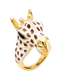 【送料無料】 ケネスジェイレーン レディース リング アクセサリー 22K-Gold-Plated & Enamel Giraffe Head Ring white