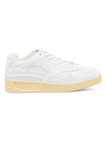 【送料無料】 ジル・サンダー メンズ スニーカー シューズ Sporty Logo Leather Sneakers white ecru