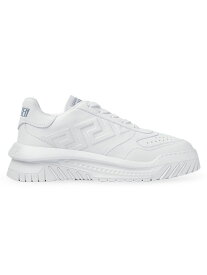 【送料無料】 ヴェルサーチ メンズ スニーカー シューズ La Greca Leather Low-Top Sneakers optical white