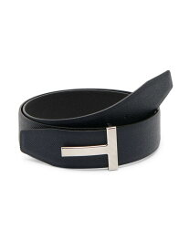 【送料無料】 トム・フォード メンズ ベルト アクセサリー Leather Logo Belt dark navy black