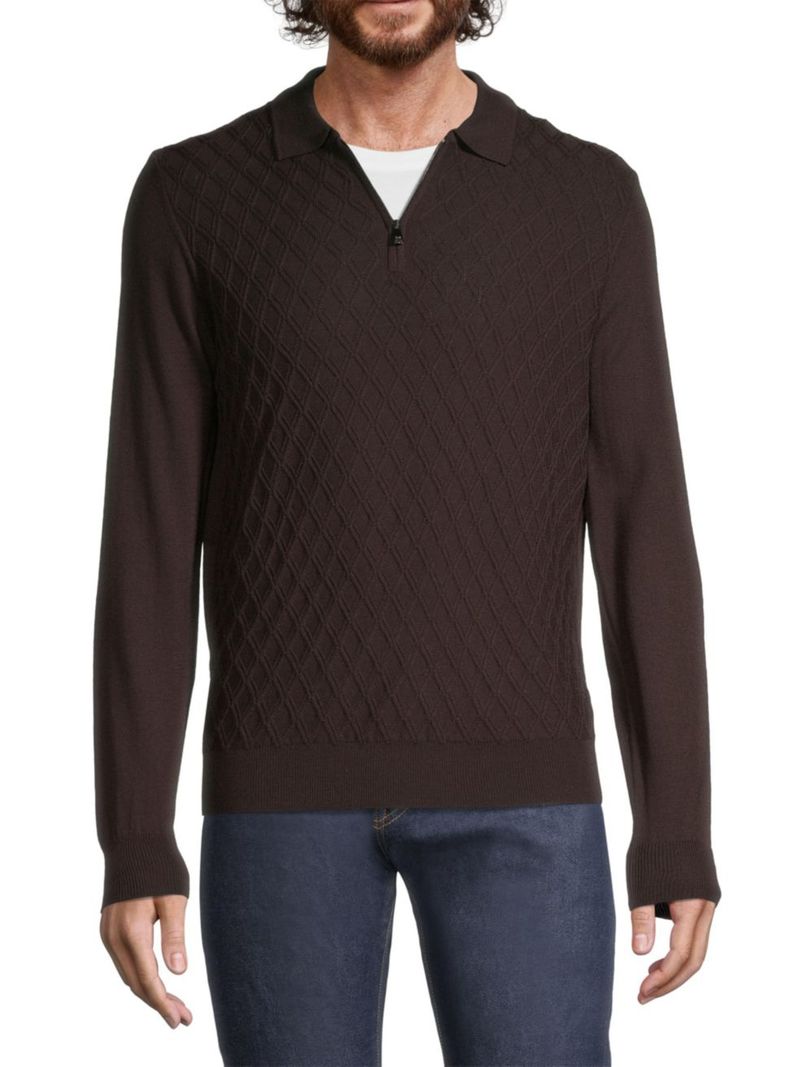 新作アイテム毎日更新コルネリアーニ メンズ ニット・セーター アウター Knit Diamond Wool Sweater brown トップス 