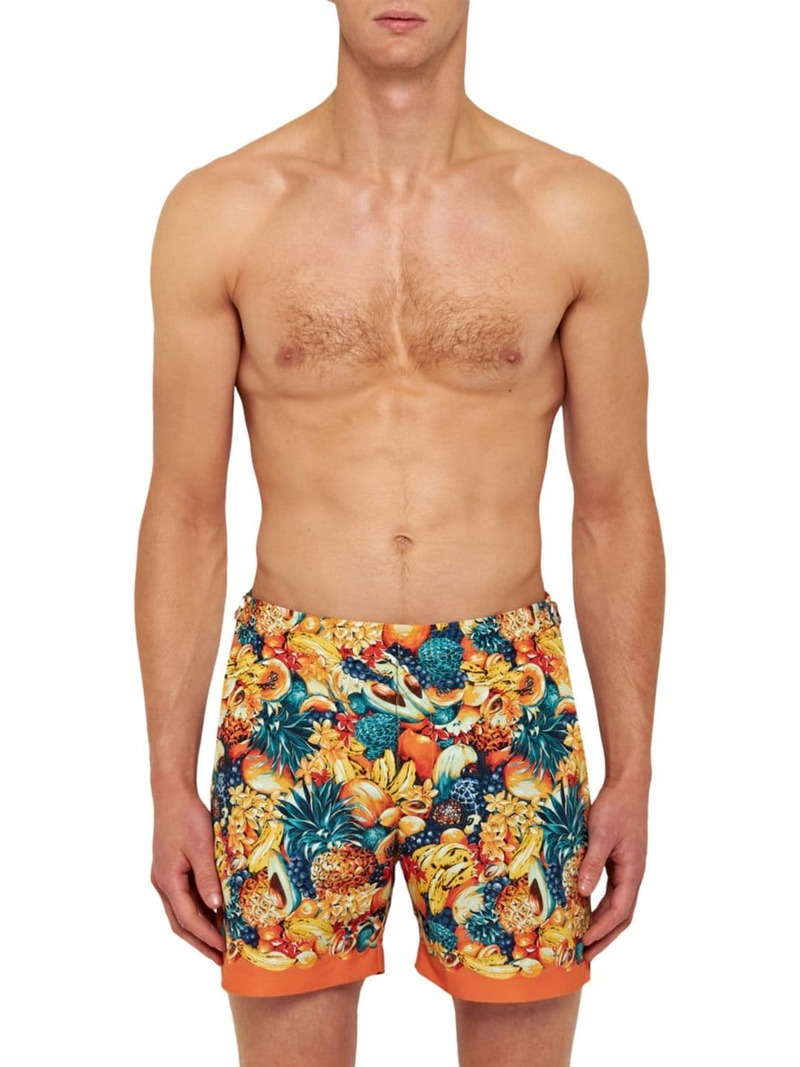 最大89％オフ！ オールバー ブラウン メンズ ハーフパンツ ショーツ ボトムス Bulldog geometric-print mid-rise  swim shorts