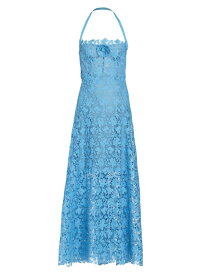 【送料無料】 オスカー デ ラ レンタ レディース ワンピース トップス Gardenia Lace Halter Maxi Dress powder blue