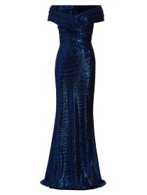 【送料無料】 タルボールホフ レディース ワンピース トップス Sequin Off-The-Shoulder Gown cobalt