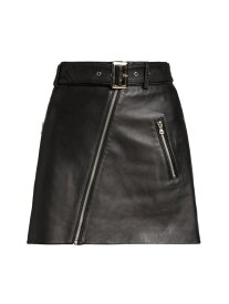 【送料無料】 ペイジ レディース スカート ボトムス Lexi Zip-Front Leather Miniskirt black