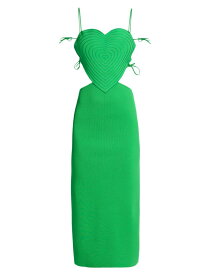 【送料無料】 マチ＆マチ レディース ワンピース トップス Heart Rib-Knit Midi-Dress green