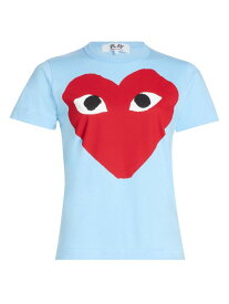 【送料無料】 コム・デ・ギャルソン レディース Tシャツ トップス Play Heart Logo T-Shirt blue