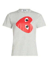 【送料無料】 コム・デ・ギャルソン レディース Tシャツ トップス Play Heart Logo T-Shirt grey