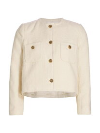 【送料無料】 バッシュ レディース ジャケット・ブルゾン アウター Meredith Tweed Cotton-Blend Jacket ecru