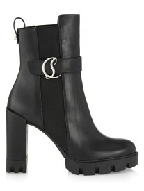 【送料無料】 クリスチャン・ルブタン レディース ブーツ・レインブーツ シューズ 100MM Leather Lug-Sole Booties black