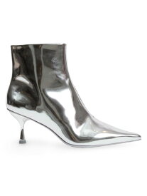 【送料無料】 シムカイ レディース ブーツ・レインブーツ シューズ Saanvi 65MM Leather Sculptural Ankle Boots silver