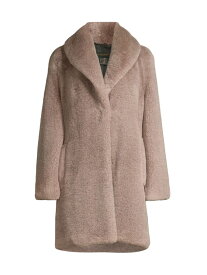 【送料無料】 ダナ キャラン ニューヨーク レディース ジャケット・ブルゾン アウター Faux-Fur Mid-Length Coat brown