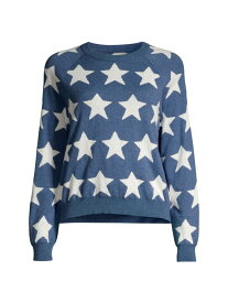 【送料無料】 ミニーローズ レディース ニット・セーター アウター Star Cotton-Cashmere Crewneck Sweater blue star