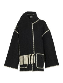 【送料無料】 トーテム レディース ジャケット・ブルゾン アウター Embroidered Wool-Blend Scarf Jacket dark grey melange